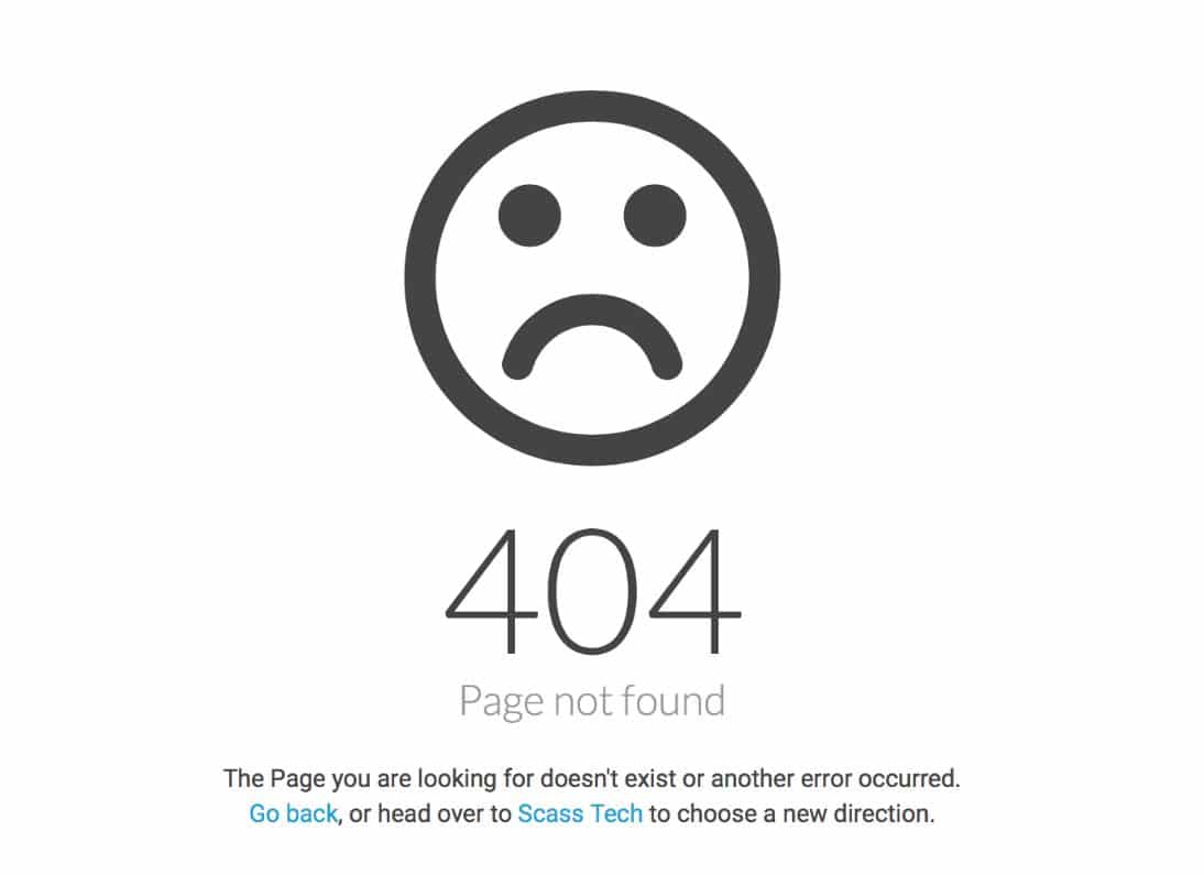 Example of SEO 404 Error