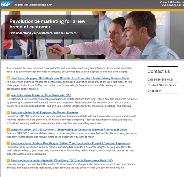 Bad landing page design