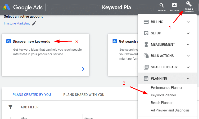 keyword planner
