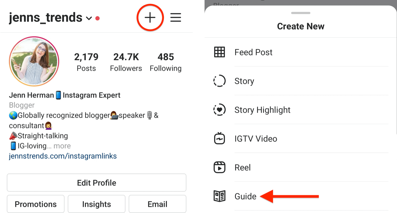 how to set up instagram guide